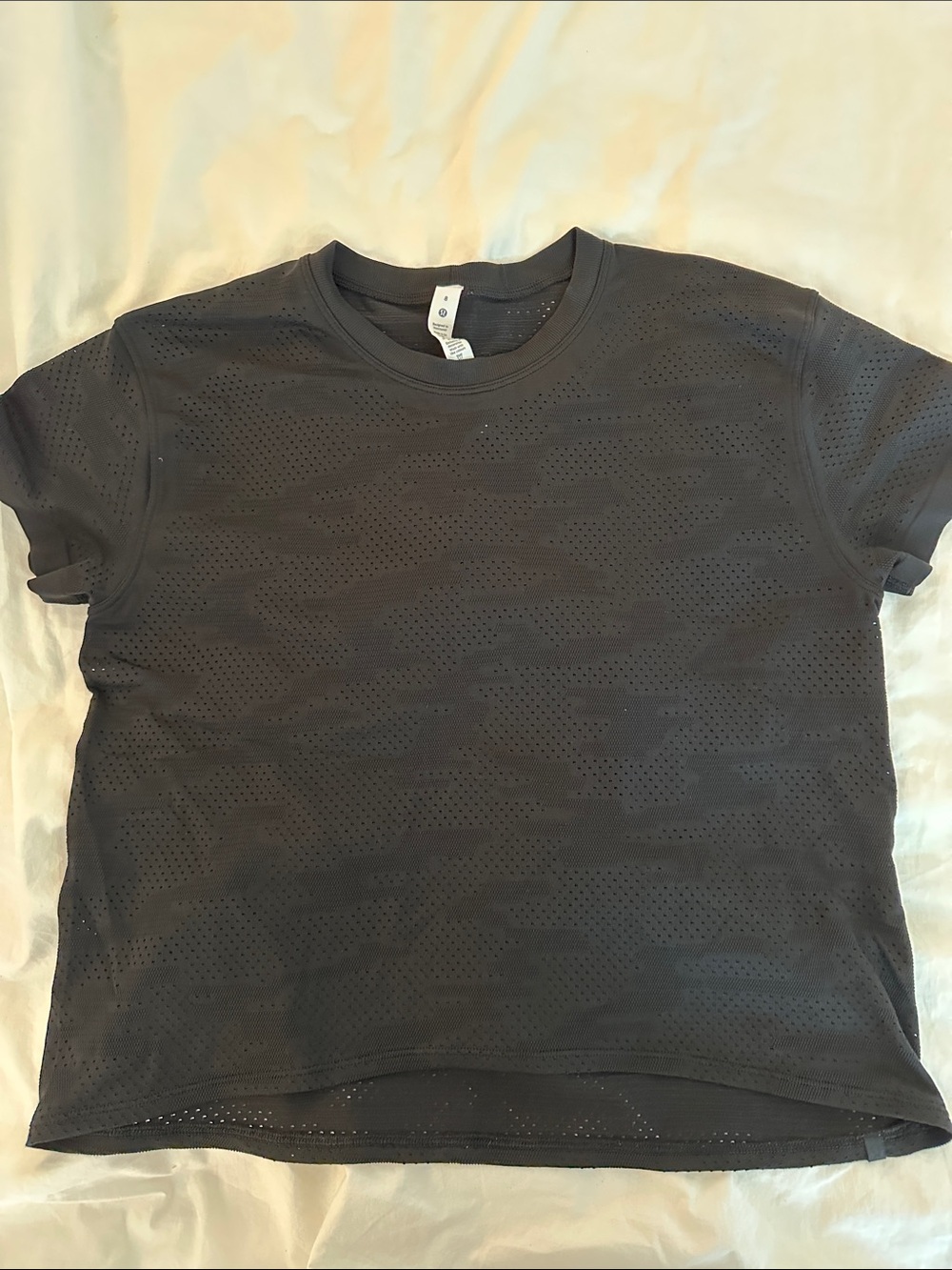 lululemon athletica Black Perforated Short Sleeve Tee